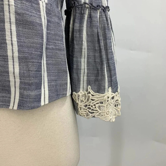 Zara Gray and White Striped Jacket - Picture 6 of 13